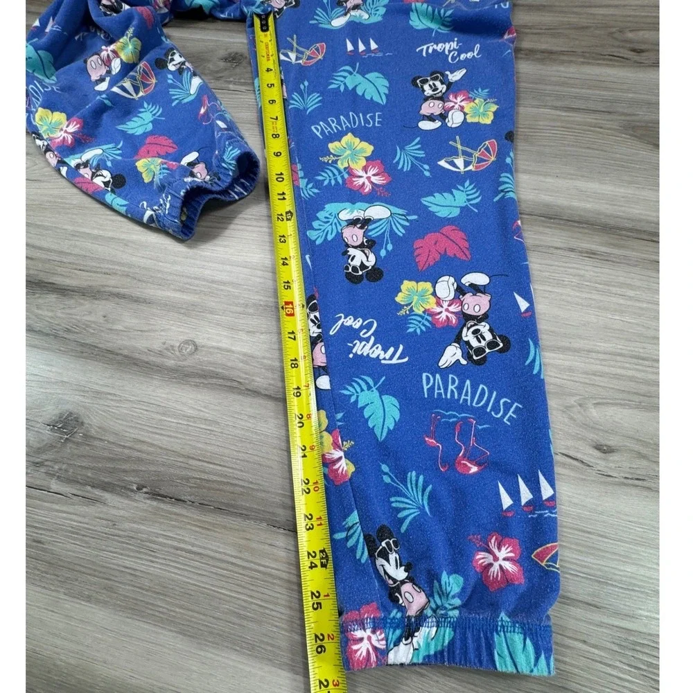 Disney Mickey Mouse Kids‎ Pajama Pants Medium 7-8 Blue Tropical Paradise Jogger